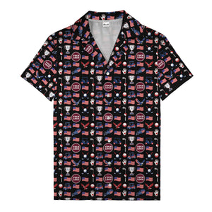 american flag eagle golf cart trophy hawaiian shirt for men