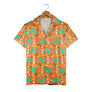 Beach Day Hawaiian Shirt with Surfboards and Citrus Slices
