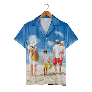 Beach Family Portrait Hawaiian Shirt with Turquoise Ocean Waves
