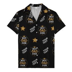 best dad ever gold crown circle repeat pattern hawaiian shirt for men