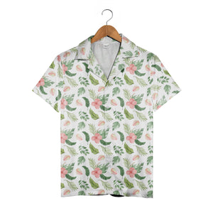 Botanical Elegance Hawaiian Shirt with Anthurium and Monstera Leaves