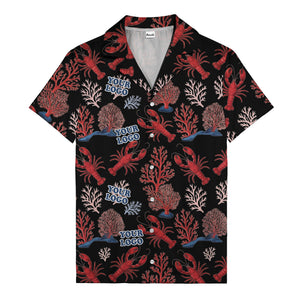coral reef lobsters & watercolor logo repeat hawaiian shirt