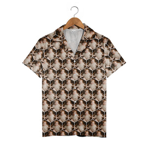 Custom Baby Photo Hawaiian Shirt - Personalized Hexagon Pattern Family Gift Idea