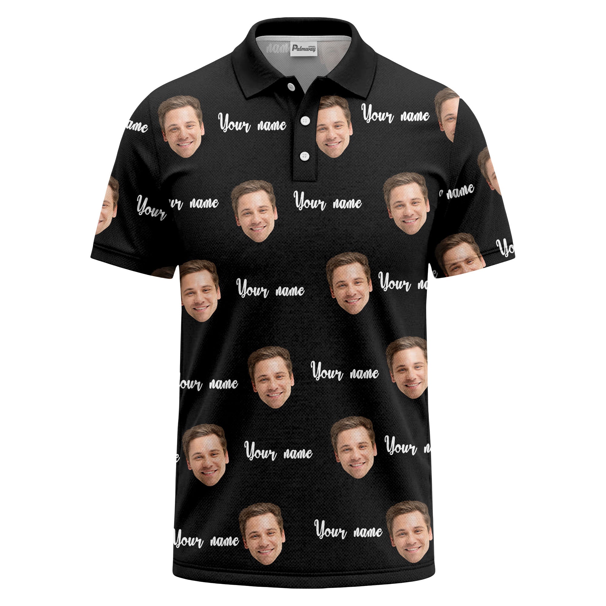 custom face portrait repeat polo shirt