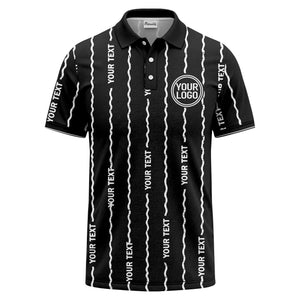 custom logo circle & wavy lines personalized polo shirt