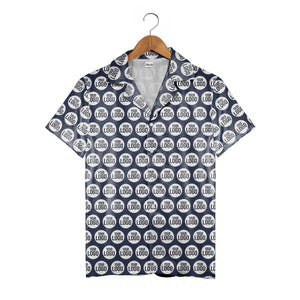 Custom Logo Hawaiian Shirt - Geometric Circle Repeat Pattern Branded Corporate Wear