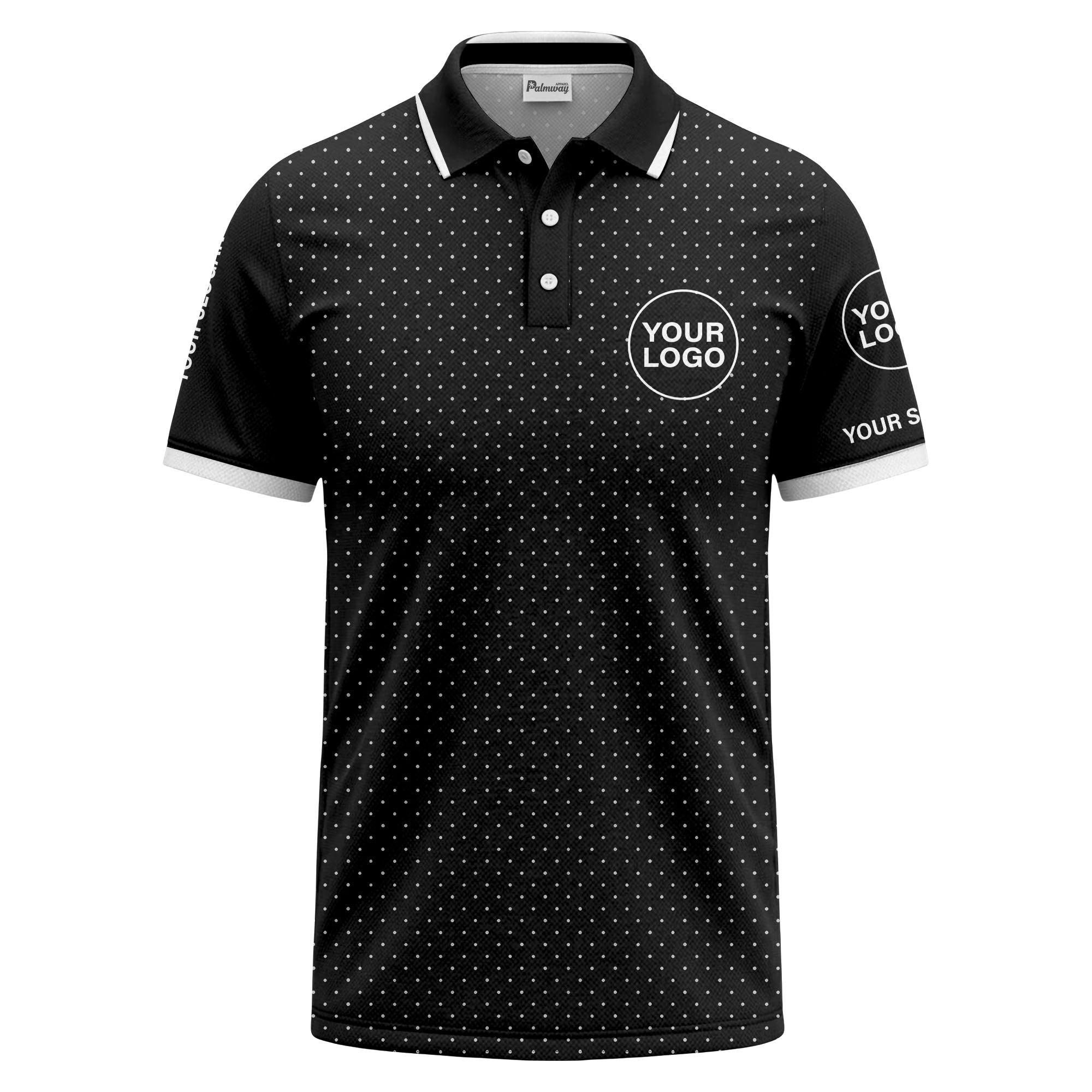 custom logo minimalist polka dot golf polo shirt