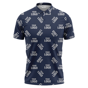 custom logo pattern polo shirt - repeating text all over print design