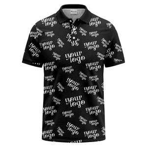 custom logo repeat typography minimalist polo shirt