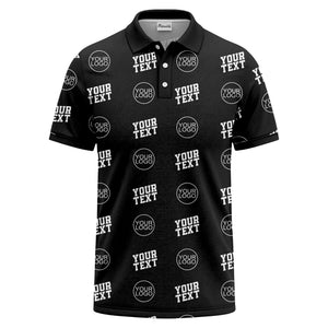 custom logo & text repeat pattern personalized polo shirt