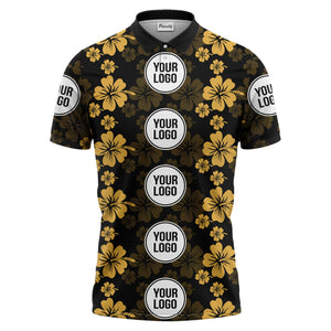 tropical hibiscus floral polo shirt hawaiian shirt