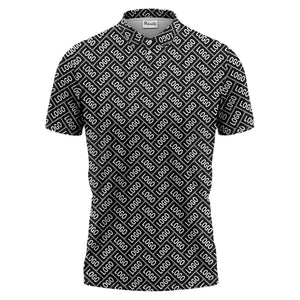 monogram logo polo shirt hawaiian shirt