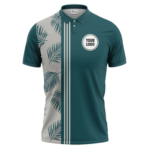 tropical palm leaves polo shirt hawaiian shirt