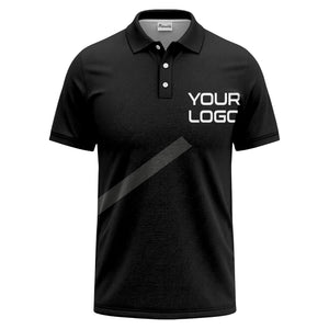 diagonal stripe custom logo corporate polo shirt