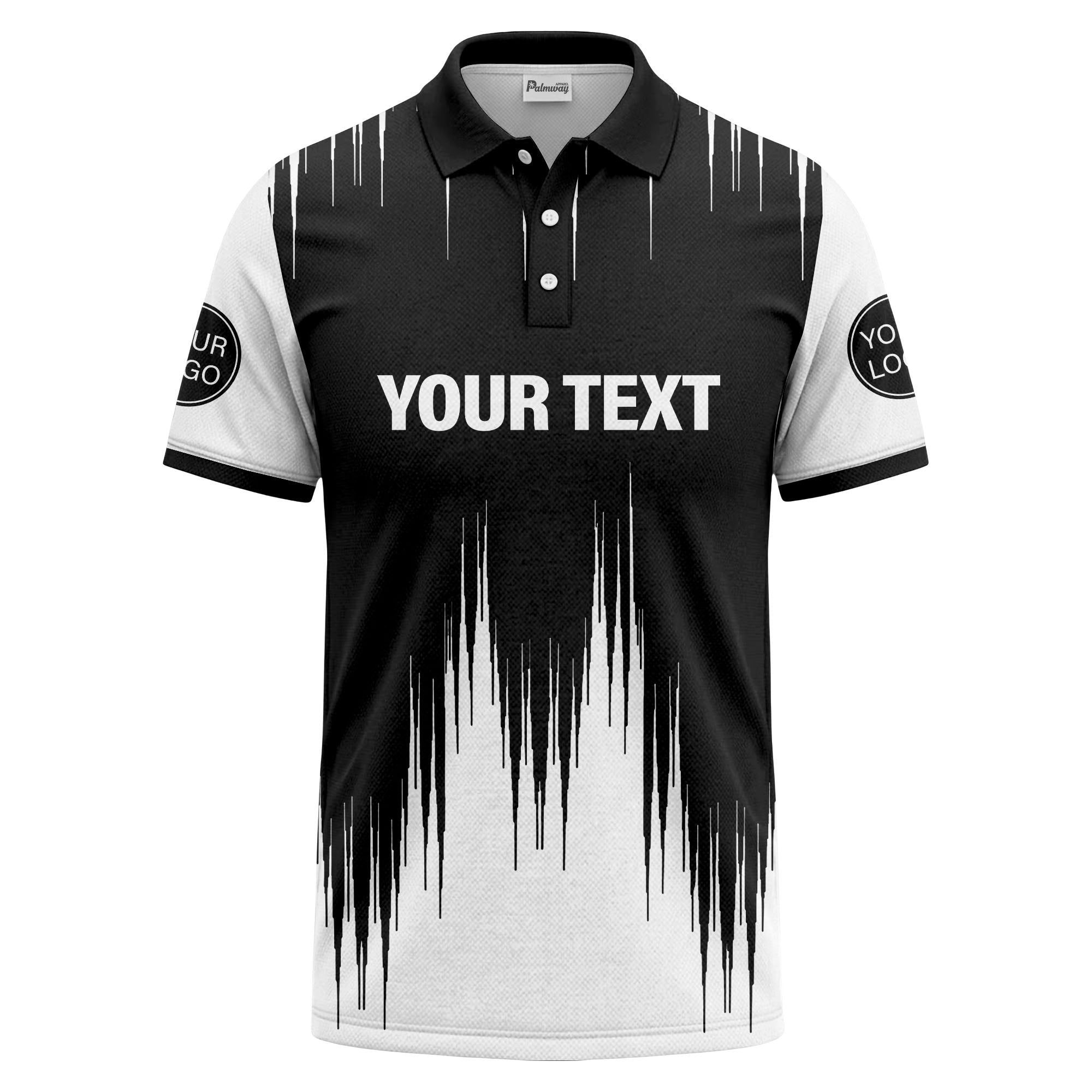 drip paint & abstract line art men's modern polo shirt