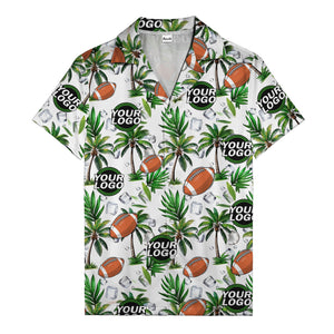 football palm trees ice cubes watercolor hawaiian shirt for men