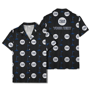 golf flag & custom logo repeat hawaiian shirt for men