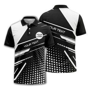 hexagon grid diagonal stripe modern geometric polo shirt for men