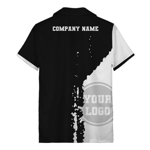 jet black paint splatter custom logo hawaiian shirt for men