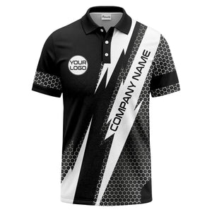lightning bolt hexagon geometric polo shirt for modern golf