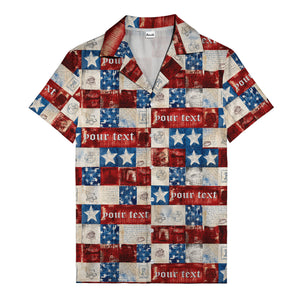 patchwork stars & stripes liberty bell eagle 1776 hawaiian shirt