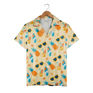 Pineapple Surf Hawaiian Shirt with Retro Texture