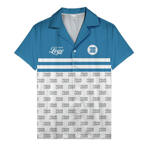 repeating customizable logo hawaiian shirt personalized text aloha button down shirt