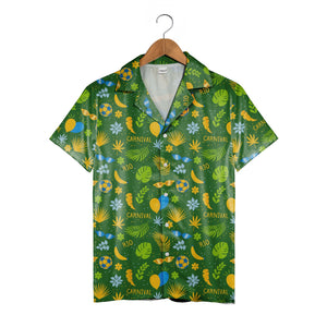 Rio Carnival Celebration Hawaiian Shirt with Soccer and Palm Confetti