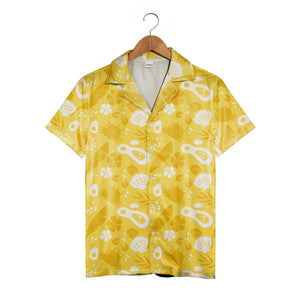 Seaside Crab Hawaiian Shirt with Shells and Banana Leaves