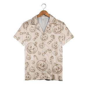 Sketched Grunge Jack-o-Lantern Hawaiian Shirt Vintage Halloween