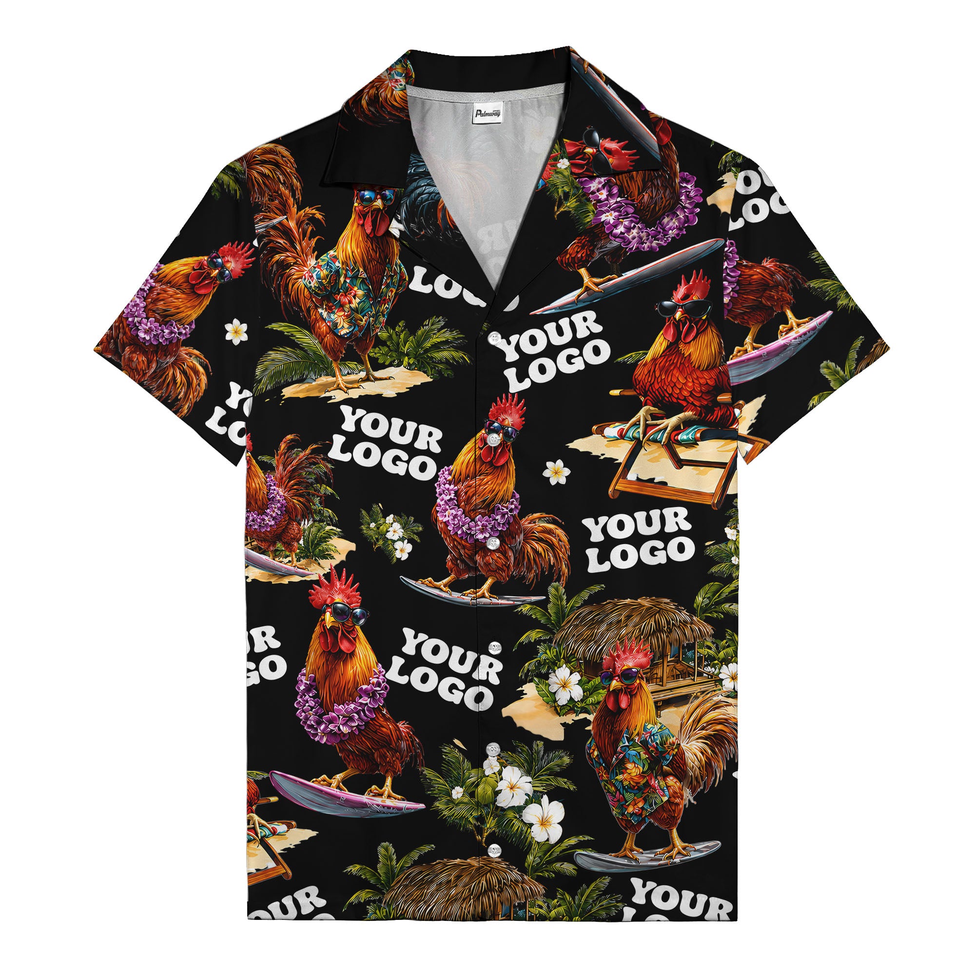 surfing roosters riding waves aloha hawaiian shirt with surfboards