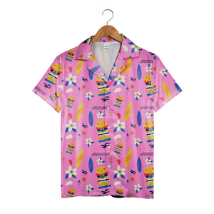 Tiki Surf Culture Hawaiian Shirt in Vibrant Hot Pink