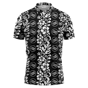 tropical hibiscus custom multi color floral print golf polo shirt for men