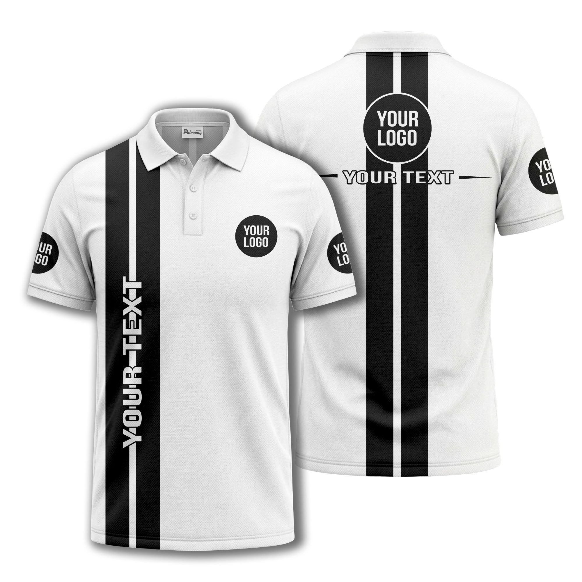 vertical stripe logo custom text polo shirt for modern professionals