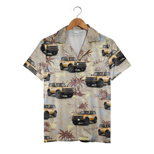 Vintage Bronco Off-Roader & Palm Wave Tropical Hawaiian Shirt For Men