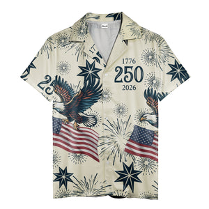 Vintage Eagle Fireworks Aloha Shirt For Independence Day Hawaiian Shirt