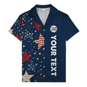 vintage stars & stripes american flag hawaiian shirt for men