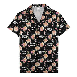 watercolor floral d20 dice hawaiian shirt with custom logo space