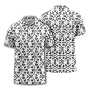 watercolor sunburst floral repeat pattern golf polo shirt