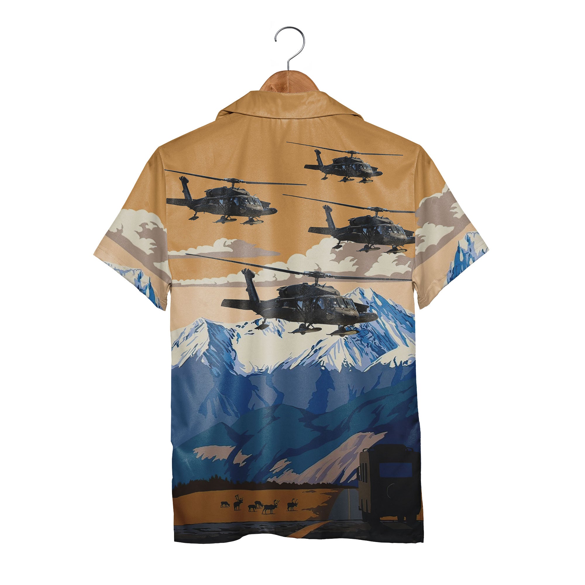 Alaska Army National Guard 1St Battalion, 207Th Aviation Regiment Uh-60 Black Hawk Hawaiian Shirt