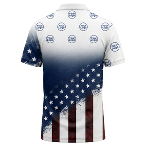 american flag stars & stripes patriotic eagle polo shirt for men