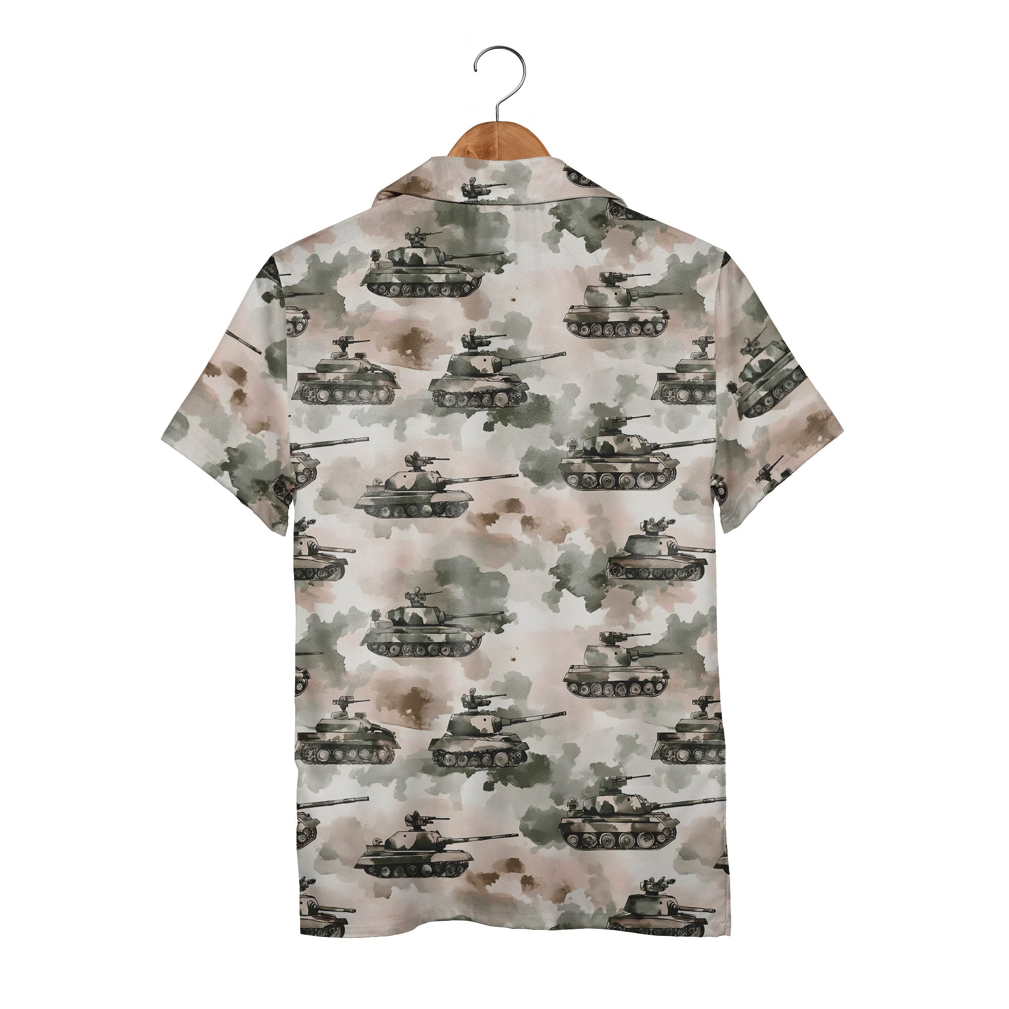 Army Tank Camo Hawaiian Shirt – Tactical Military Design for Veterans
