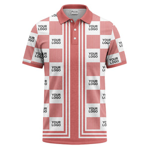 barcode graphic custom logo black white polo shirt for men