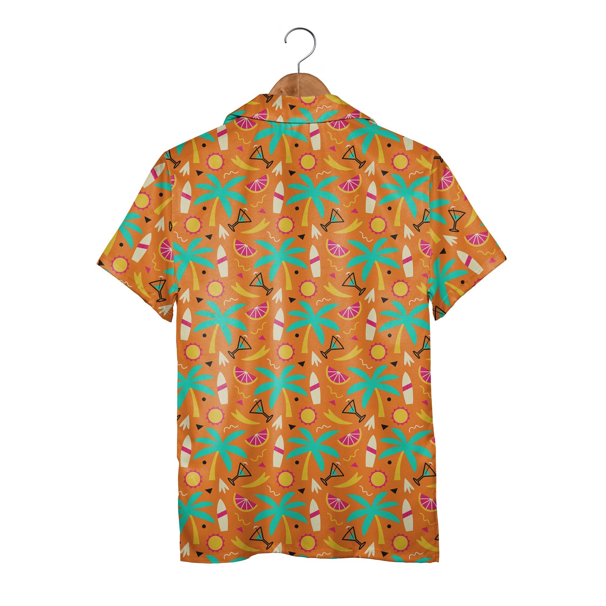 Beach Day Hawaiian Shirt with Surfboards and Citrus Slices