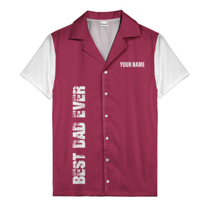 best dad ever vertical name personalized black graphic hawaiian shirt for men