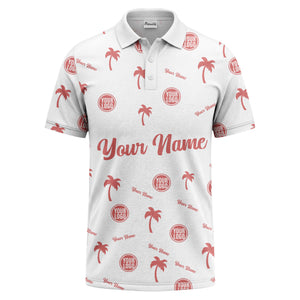 black palm tree silhouettes personalized polo shirt with custom logos