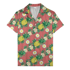 black pineapple & plumeria photographic all over hawaiian shirt