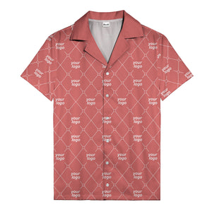 black & white quilted diamond custom logo hawaiian shirt