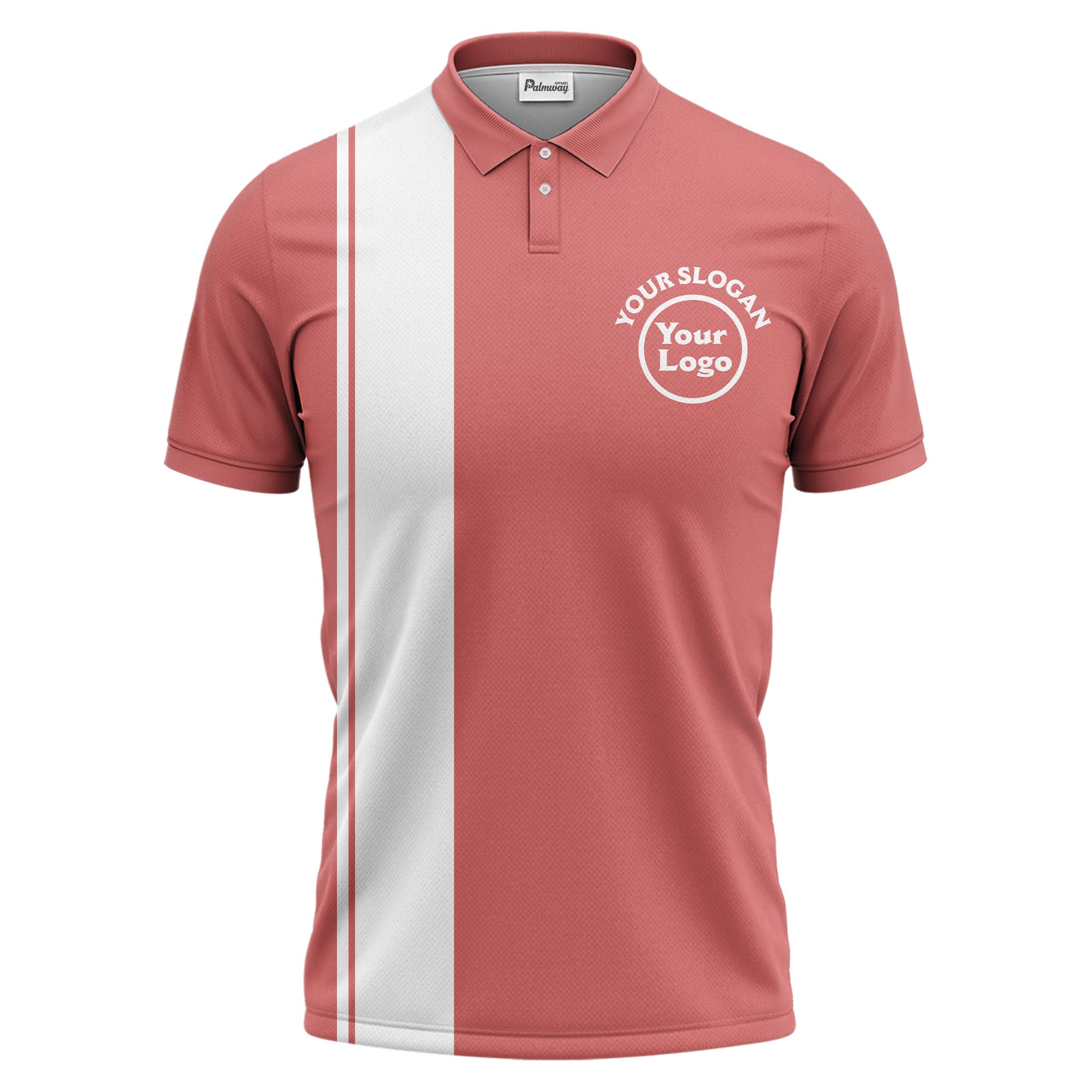 bold black white vertical stripe custom logo golf country club polo shirt