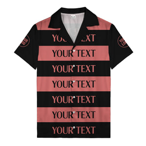 bold horizontal stripes customizable text hawaiian shirt for men